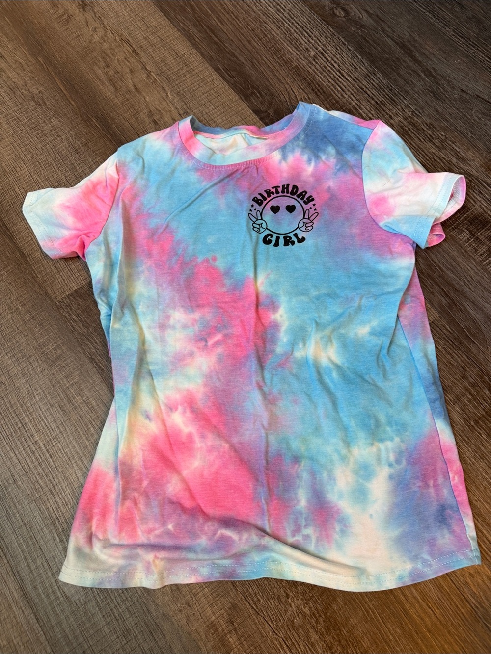 Birthday Girl Tie-Dye Tee - Pink & Blue
